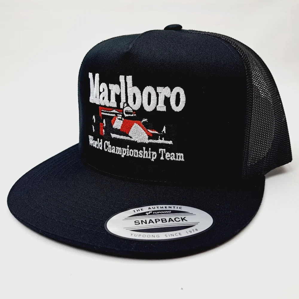 Marlboro Formula One Racing Flat Bill Cotton Embroidered Snapback Cap …